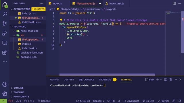 Practicing TDD with Jest & Javascript building a Calorie Tracker CLI tool (Nodejs) смотреть онлайн