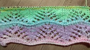 Узор спицами __ Ажурная  Ёлочка