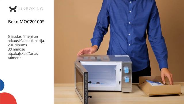 Mikroviļņu krāsns BEKO MOC20100S Unboxing 220.lv смотреть онлайн
