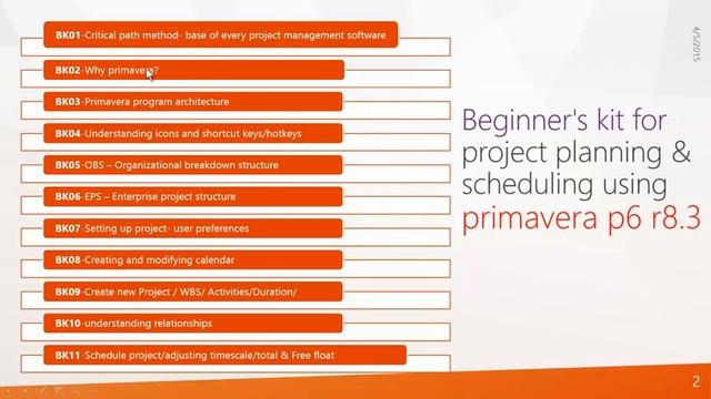 Free Oracle Primavera p6 Online Training Beginners kit BK series смотреть онлайн