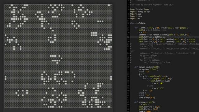 Pythonで簡単なLifeGameを作ってみた(numpy) смотреть онлайн