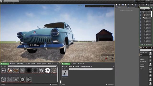 UE4 TEST GAME. Гараж, инвентарь, "тюнинг"... смотреть онлайн