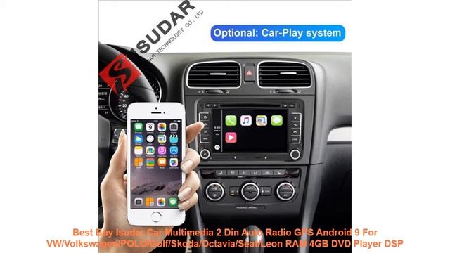 Best Buy Isudar Car Multimedia 2 Din Auto Radio GPS Android 9 For VW/V смотреть онлайн