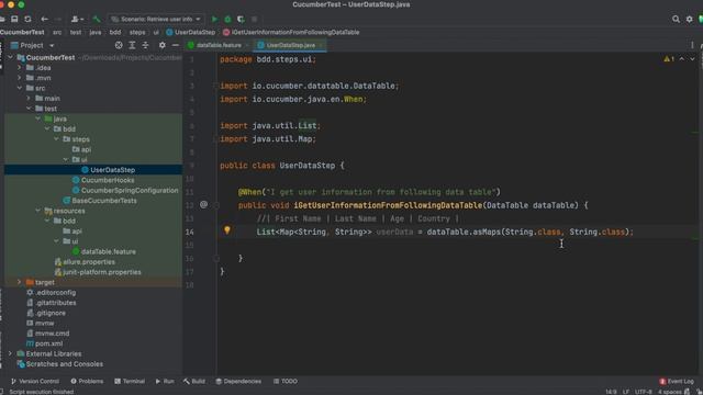 Cucumber BDD - How to read data from data table using Map? смотреть онлайн