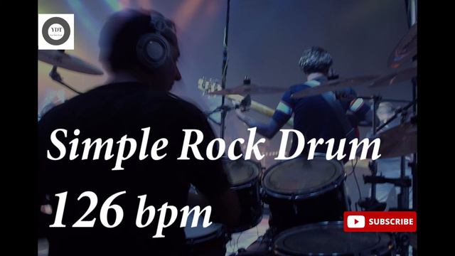 Simple Rock Drum Groove - 126 bpm - HQ смотреть онлайн