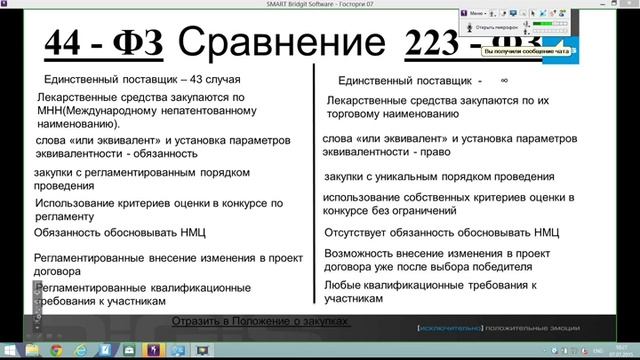 Сравнение 44 и 223 ФЗ смотреть онлайн