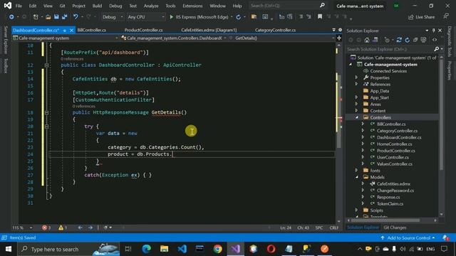 7. Cafe Management System - All API of Dashboard (Angular, Asp.net - C#, MS SQL Database) смотреть онлайн