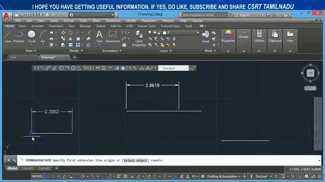 132 (DIMTOOL) (DIMREASSOCIATE) REASSOCIATE DIMENSION COMMAND AUTOCAD смотреть онлайн