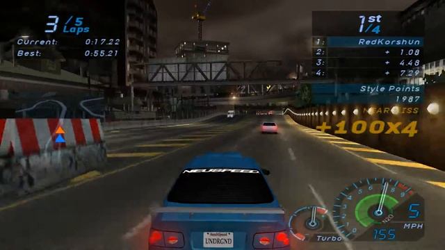 Need for Speed Underground on Hard [75] - Circuit (5 laps, Honda Civic) смотреть онлайн