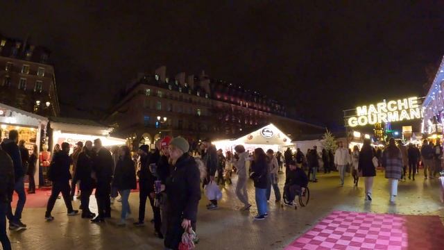 Paris Christmas Market, Walking Tour, Les Tuileries, Paris Night Market, Paris!???? смотреть онлайн