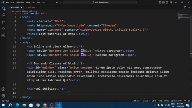 HTML Tutorial: Ids & Classes | Inline & Block Elements | Semantic Tags in HTML Tutorial #5 смотреть онлайн