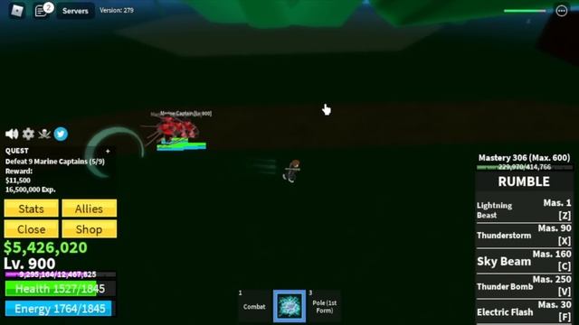 Beating Blox Fruits using Awakened Rumble+PoleV2 смотреть онлайн