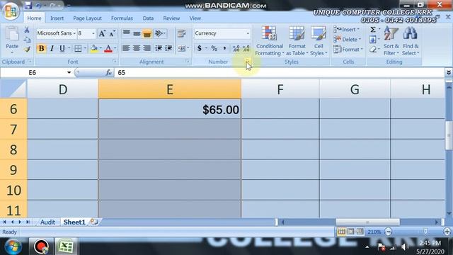 Ms Office Excel Format Cells Lec #4 Part 1 #stayhome смотреть онлайн