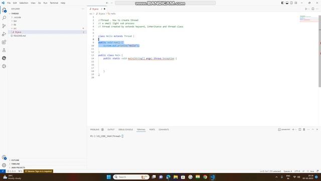 Part 1 :in Hindi , How to create thread in java with extends keyword , inheritance and thread clas смотреть онлайн