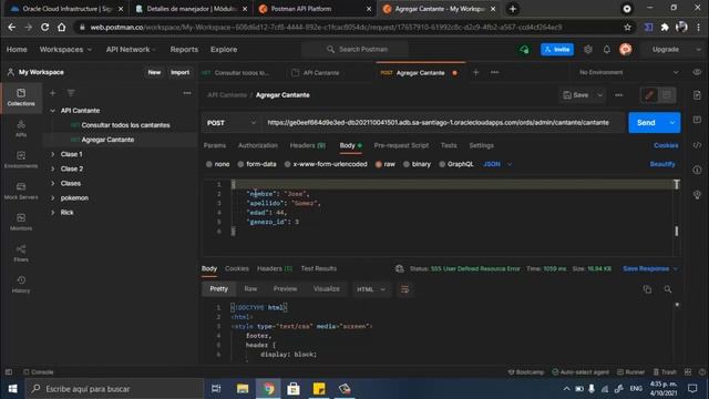 4. Test Postman - Metodos HTTP - Oracle Cloud – Aplicación web. смотреть онлайн
