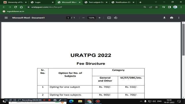Rajasthan Univerity Admission 2022/UOR PG Admission 2022/PG Entrance Test 2022/URATPG 2022 смотреть онлайн