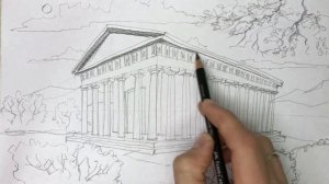 Как нарисовать античный храм в Афинах / How to draw an ancient Greek temple