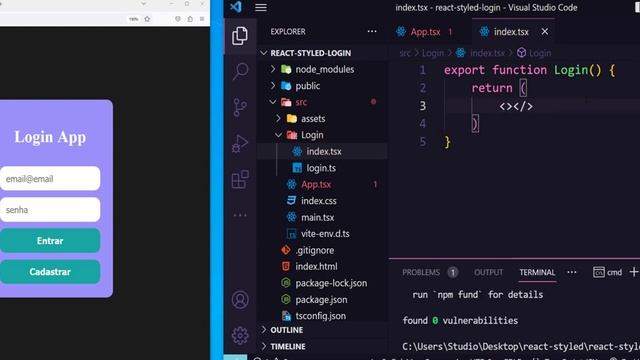 React Styled Components Login Pratica 01 смотреть онлайн