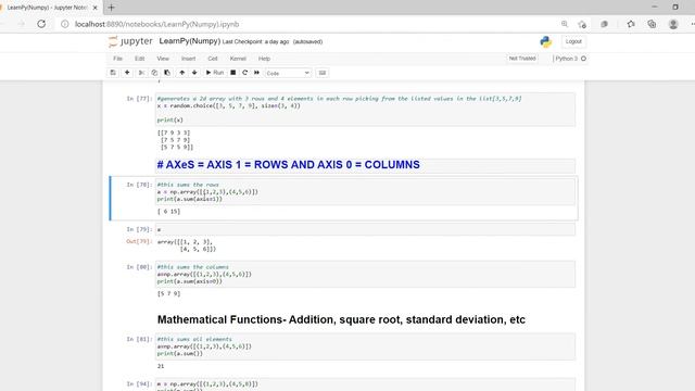 Axes-NumPy смотреть онлайн