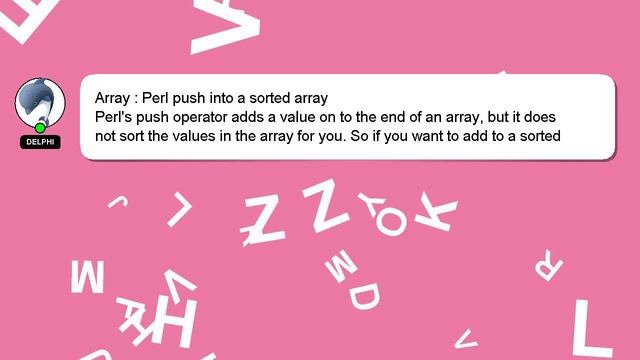 Array : Perl push into a sorted array смотреть онлайн