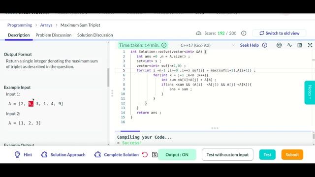Maximum sum triplet | InterviewBit | Leetcode | GeeksforGeeks Problem | Coding Interview Problem смотреть онлайн
