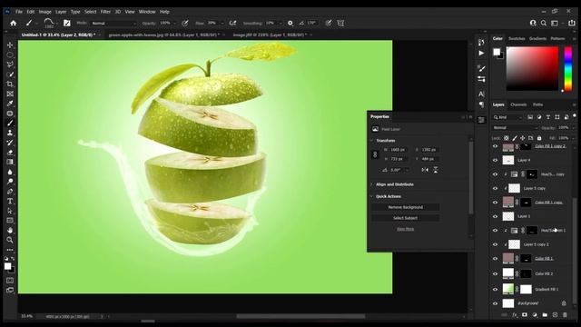 Green Apple for Advertising tutorial | Photoshop смотреть онлайн