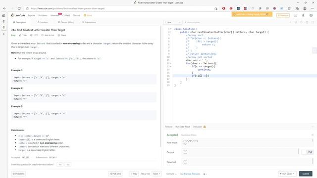 LeetCode 744 | Find Smallest Letter Greater Than Target | Sorted | Unsorted | Java смотреть онлайн