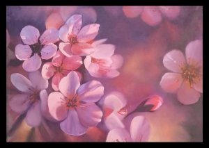 Бесплатный урок рисования. Цветы сакуры мастер класс интерьерная картина пошагово. Оксилайт Арт.#art