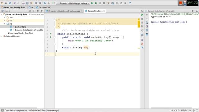 learn Java Step by Step 10 Declare variable at the end of class смотреть онлайн