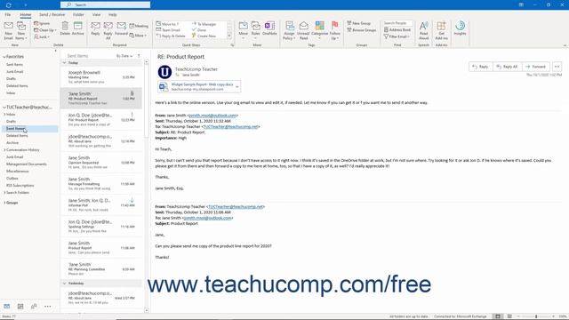 Outlook 2019 & 365 Tutorial The Sent Items Folder Microsoft Training смотреть онлайн