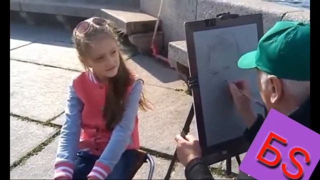 ПОРТРЕТ ОТ УЛИЧНОГО ХУДОЖНИКА Свердловская набережная 2014 год. Художник Станислав Босов смотреть онлайн