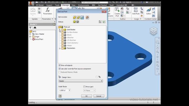 How to create and work with derived parts #1 - AutoDesk Inventor Assembly Tutorials смотреть онлайн