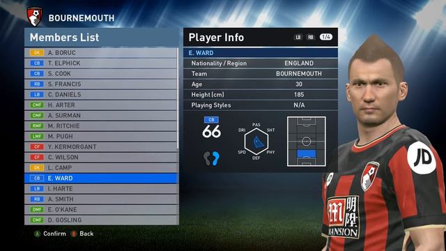 Bournemouth Faces & Stats - Pes 2016 смотреть онлайн
