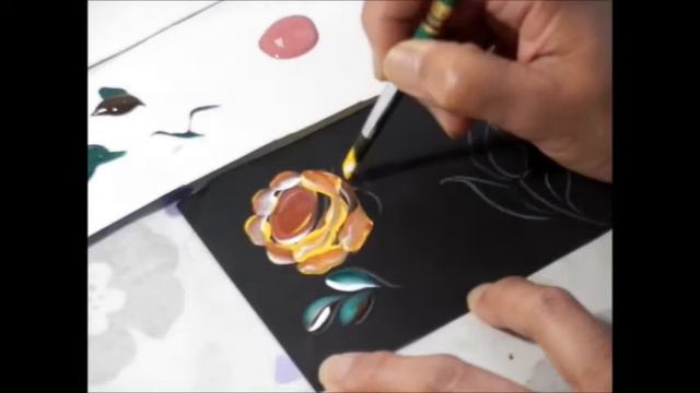 【トールペイント】描き方⑫大ばらと爆発チューリップ How to draw Big rose and explosion tulip смотреть онлайн