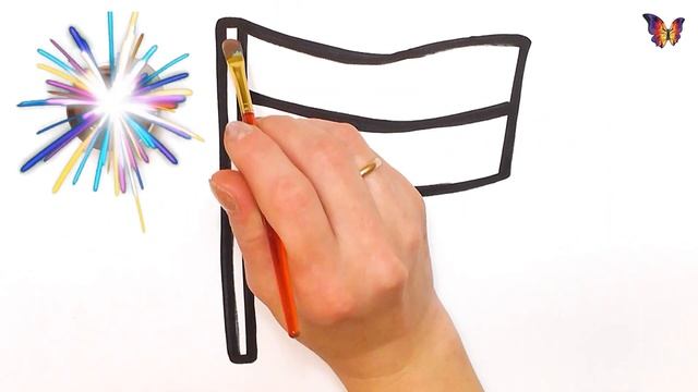 How to draw the flag of Ukraine for kids смотреть онлайн