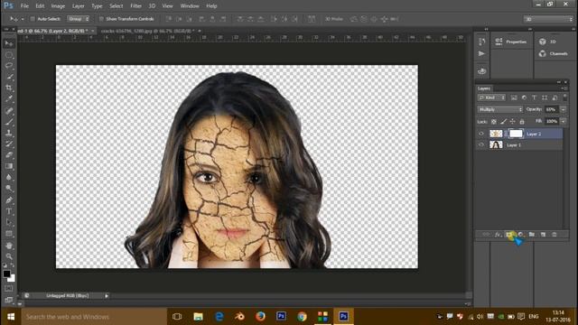 How to add Crack Effect in Photoshop CS6 Tutorial смотреть онлайн