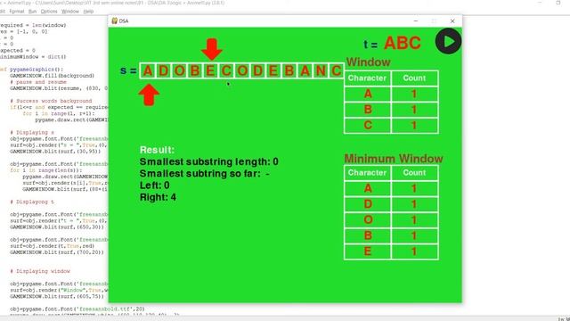 Animation of Minimum Window Substring using Two Pointer Technique! смотреть онлайн