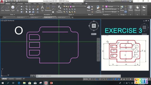 AUTOCAD 2D EXERCISE 3 смотреть онлайн