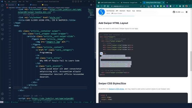 How to Make a Slider Using HTML CSS and SwiperJS - Responsive Blog Post Card Slider смотреть онлайн