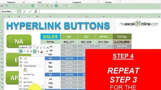 Add Interactive Excel Hyperlink Buttons with a Named Range смотреть онлайн