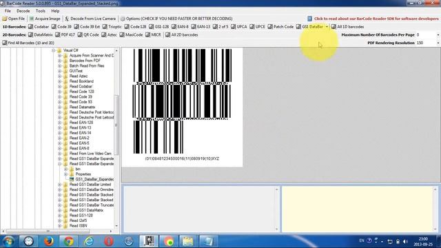 Read GS1 DataBar Expanded Stacked With ByteScout BarCode Reader SDK смотреть онлайн