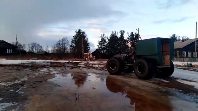 Каракат болотоход. колеса низкого. давления. Первый выезд. смотреть онлайн