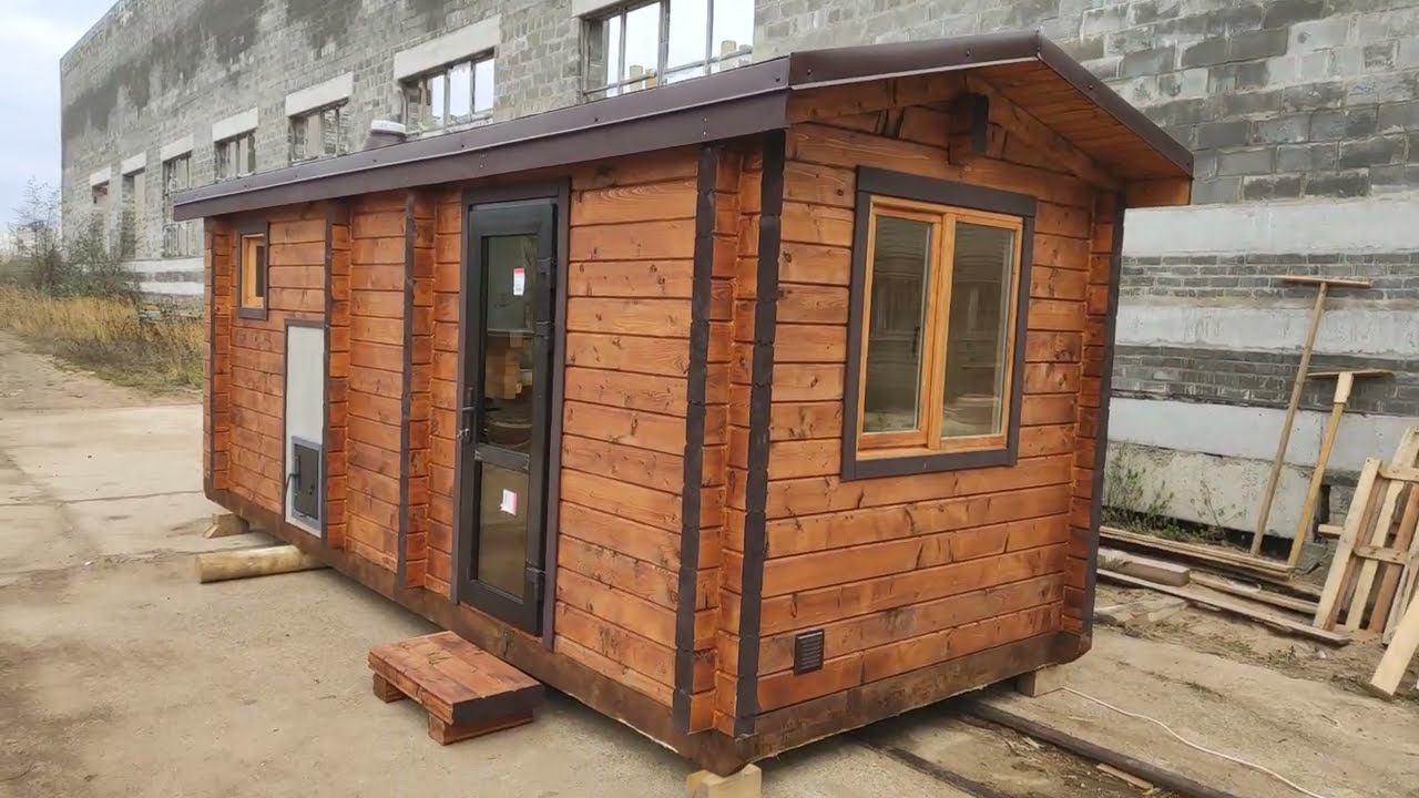 Баня мобильная перевозная из бруса под ключ смотреть онлайн