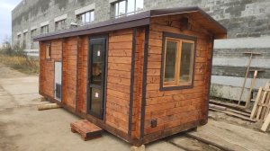 Баня мобильная перевозная из бруса под ключ