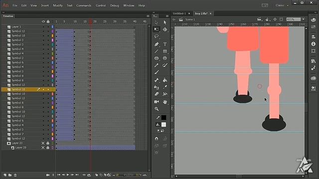 20 How to make walk cycle front view part 2 Adobe flash tamil смотреть онлайн