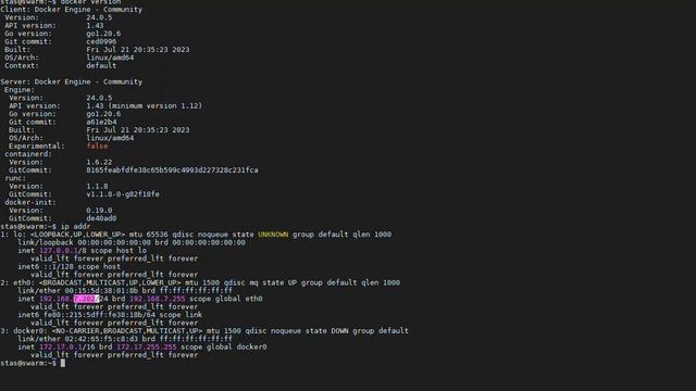 Установка Docker Swarm на Linux Ubuntu 22.04 (Docker Swarm installation on Ubuntu 22.04) смотреть онлайн