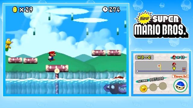 New Super Mario Bros. (DS) 100% - World 3-3, 3-C, 3-Ghost House, 3-Castle смотреть онлайн