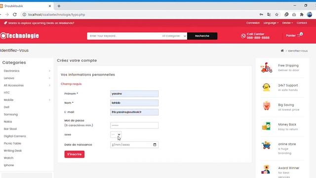 E-commerce Website Using HTML/CSS/AJAX/PHP смотреть онлайн