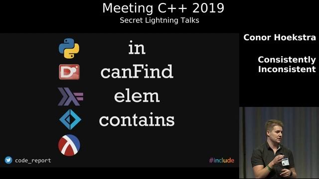 Consistently Inconsistent - Conor Hoekstra @code_report - Meeting C++ 2019 Secret Lightning Talks смотреть онлайн