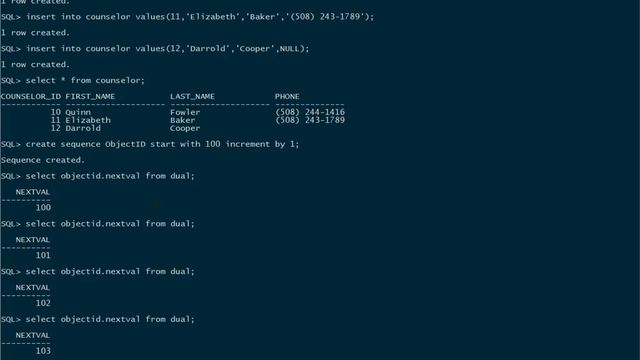 Using a Sequence to Generate Values for Primary Keys смотреть онлайн